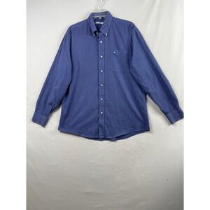 Southern Tide Button Down Mens Large Blue Plaid Excellent Stretch Long Sleeve